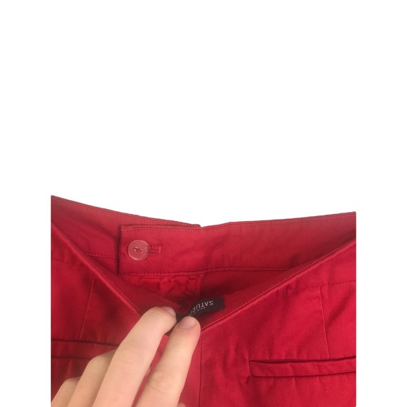 Kate Spade Saturday Women's Chino Shorts Red Cotton Stretch Flat Front Sz 2 - Picture 10 of 14